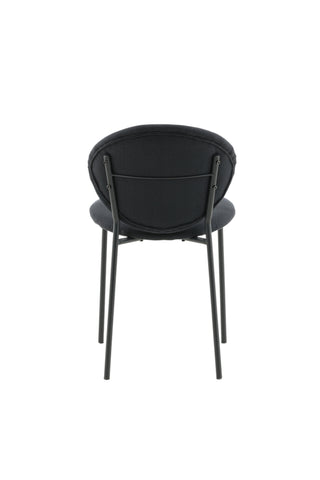 Vault Dining Chair 2-pack - Svarta Ben - Svart Tyg