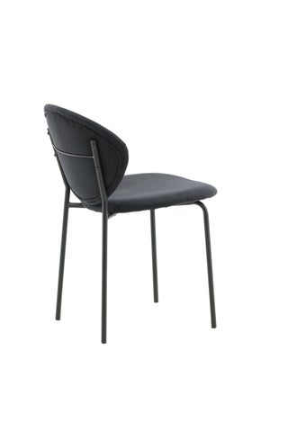 Vault Dining Chair 2-pack - Svarta Ben - Svart Tyg