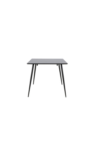 Silar Matbord - 180 cm - Svart Melamin / Svarta Ben