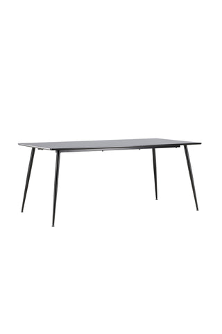 Silar Matbord - 180 cm - Svart Melamin / Svarta Ben