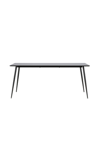 Silar Matbord - 180 cm - Svart Melamin / Svarta Ben