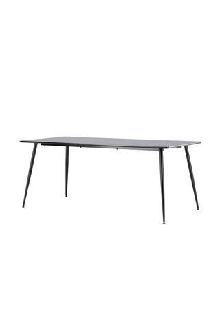 Silar Matbord - 180 cm - Svart Melamin / Svarta Ben