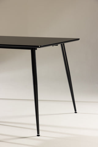 Silar Matbord - 180 cm - Svart Melamin / Svarta Ben