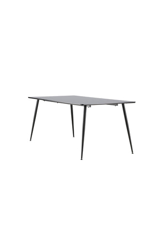 Silar Matbord - 180 cm - Svart Melamin / Svarta Ben