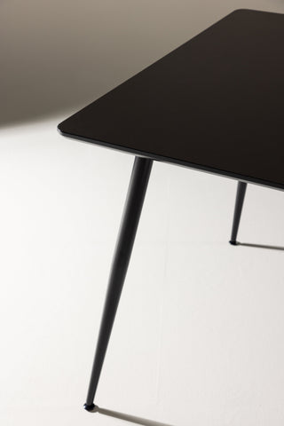 Silar Matbord - 180 cm - Svart Melamin / Svarta Ben
