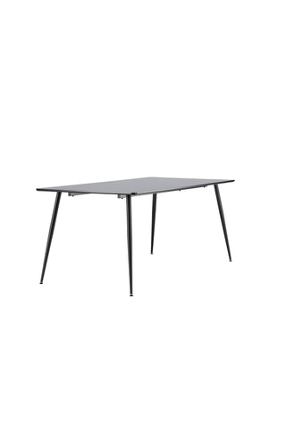 Silar Matbord - 180 cm - Svart Melamin / Svarta Ben