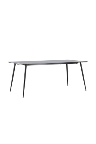 Silar Matbord - 180 cm - Svart Melamin / Svarta Ben