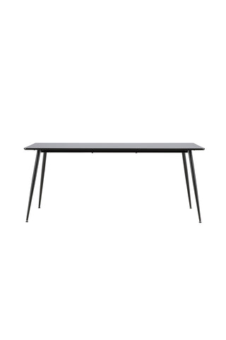 Silar Matbord - 180 cm - Svart Melamin / Svarta Ben