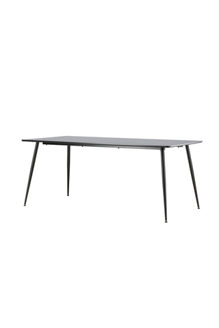 Silar Matbord - 180 cm - Svart Melamin / Svarta Ben