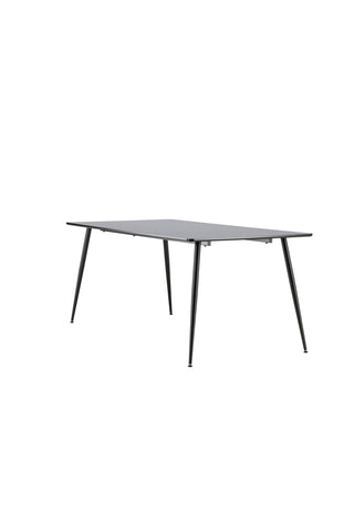 Silar Matbord - 180 cm - Svart Melamin / Svarta Ben