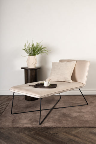 Venture Home X-lounge Daybed - Svart / Beige sammet
