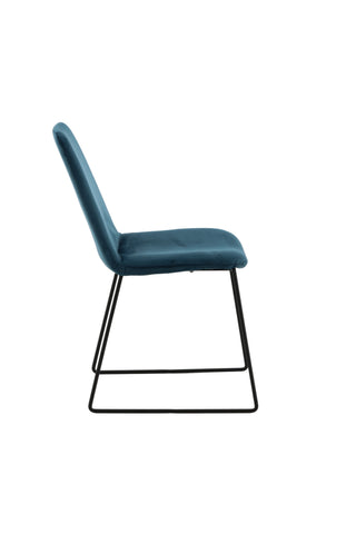 Muce Matstol 2-pack - Svarta ben - Blue Velvet