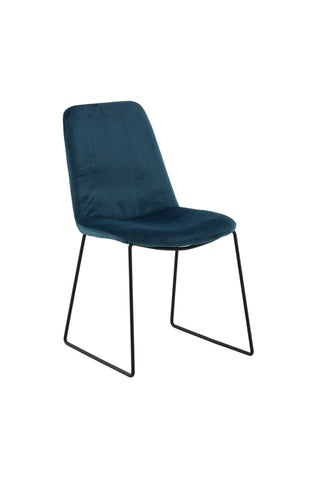 Muce Matstol 2-pack - Svarta ben - Blue Velvet