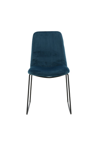 Muce Matstol 2-pack - Svarta ben - Blue Velvet