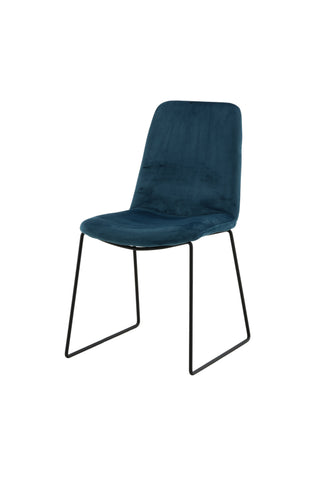 Muce Matstol 2-pack - Svarta ben - Blue Velvet