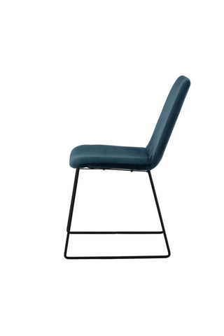 Muce Matstol 2-pack - Svarta ben - Blue Velvet