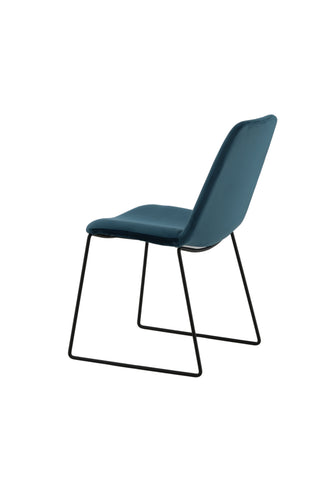 Muce Matstol 2-pack - Svarta ben - Blue Velvet