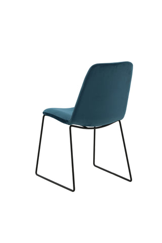 Muce Matstol 2-pack - Svarta ben - Blue Velvet