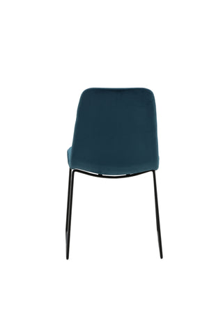 Muce Matstol 2-pack - Svarta ben - Blue Velvet