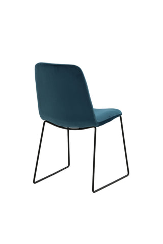 Muce Matstol 2-pack - Svarta ben - Blue Velvet