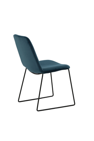 Muce Matstol 2-pack - Svarta ben - Blue Velvet