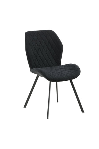 Gemma Matstol 2-pack - Svarta ben - Svart tyg