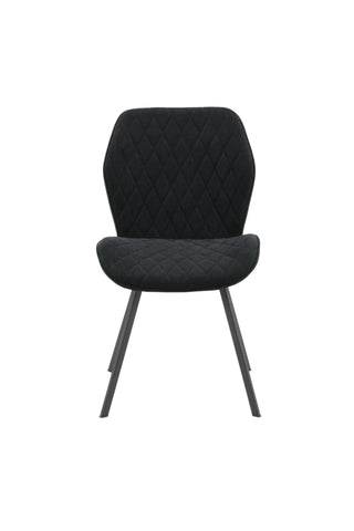 Gemma Matstol 2-pack - Svarta ben - Svart tyg