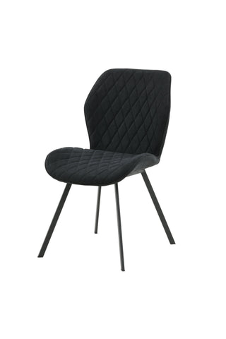 Gemma Matstol 2-pack - Svarta ben - Svart tyg