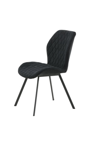 Gemma Matstol 2-pack - Svarta ben - Svart tyg