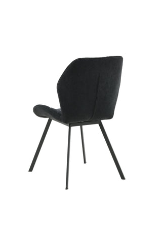 Gemma Matstol 2-pack - Svarta ben - Svart tyg