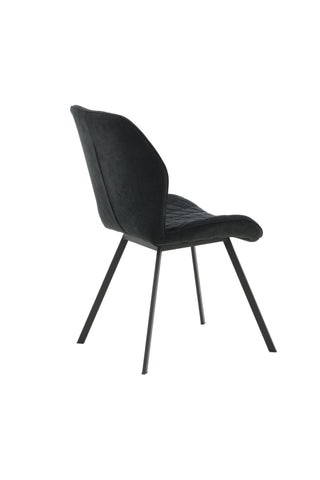 Gemma Matstol 2-pack - Svarta ben - Svart tyg