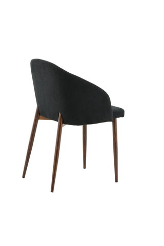 Arch Matstol 2-pack - Valnötsben - Svart tyg