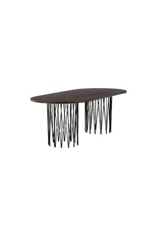 Furniture Fashion Ovalt matbord i sten - Svart / Moccafaner