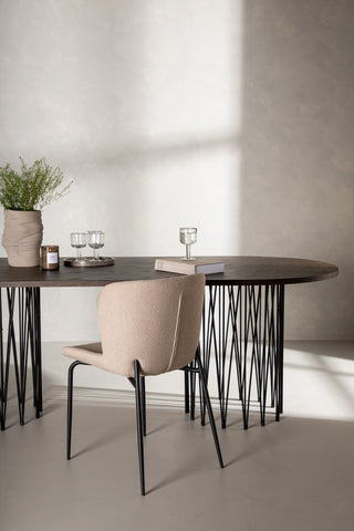 Furniture Fashion Ovalt matbord i sten - Svart / Moccafaner