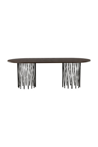 Furniture Fashion Ovalt matbord i sten - Svart / Moccafaner
