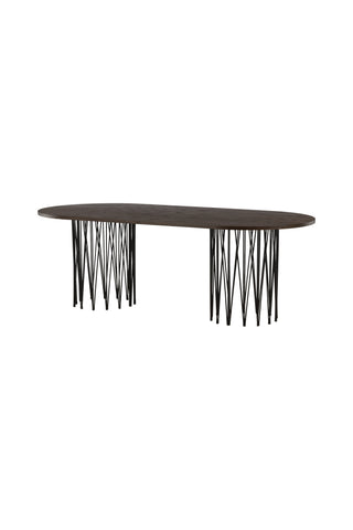 Furniture Fashion Ovalt matbord i sten - Svart / Moccafaner