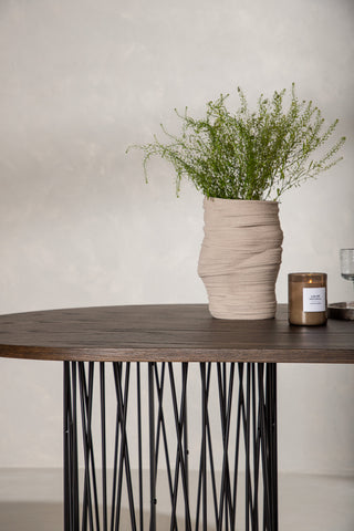 Furniture Fashion Ovalt matbord i sten - Svart / Moccafaner