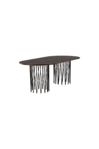 Furniture Fashion Ovalt matbord i sten - Svart / Moccafaner