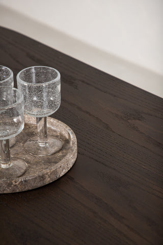 Furniture Fashion Ovalt matbord i sten - Svart / Moccafaner