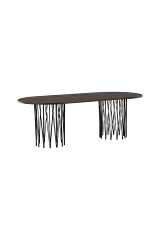 Furniture Fashion Ovalt matbord i sten - Svart / Moccafaner