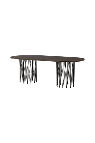 Furniture Fashion Ovalt matbord i sten - Svart / Moccafaner