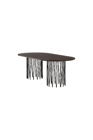 Furniture Fashion Ovalt matbord i sten - Svart / Moccafaner