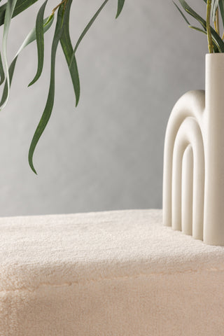 Venture Home Newton Ottoman/Puff - Silver / Offwhite Fleece