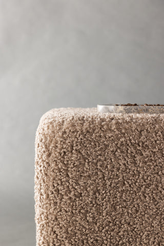 Venture Home Newton Ottoman/Puff - Silver / Beige Teddy
