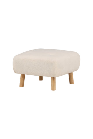 Venture Home Salina Ottoman/Puff - White Wash / White Boucle