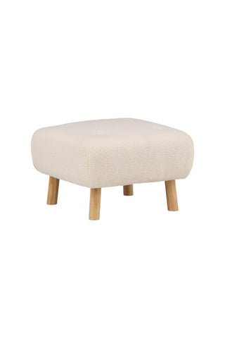 Venture Home Salina Ottoman/Puff - White Wash / White Boucle
