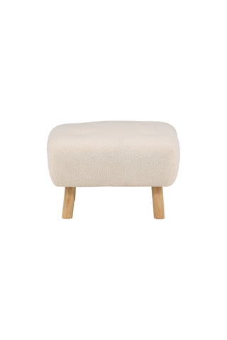 Venture Home Salina Ottoman/Puff - White Wash / White Boucle