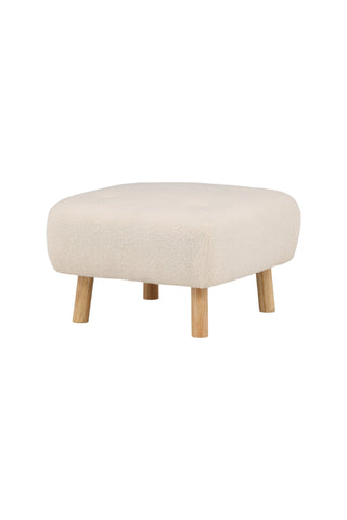 Venture Home Salina Ottoman/Puff - White Wash / White Boucle