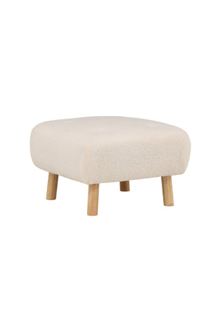 Venture Home Salina Ottoman/Puff - White Wash / White Boucle