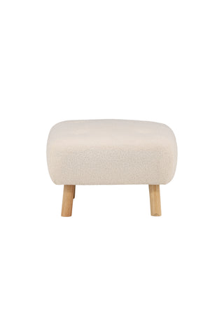 Venture Home Salina Ottoman/Puff - White Wash / White Boucle